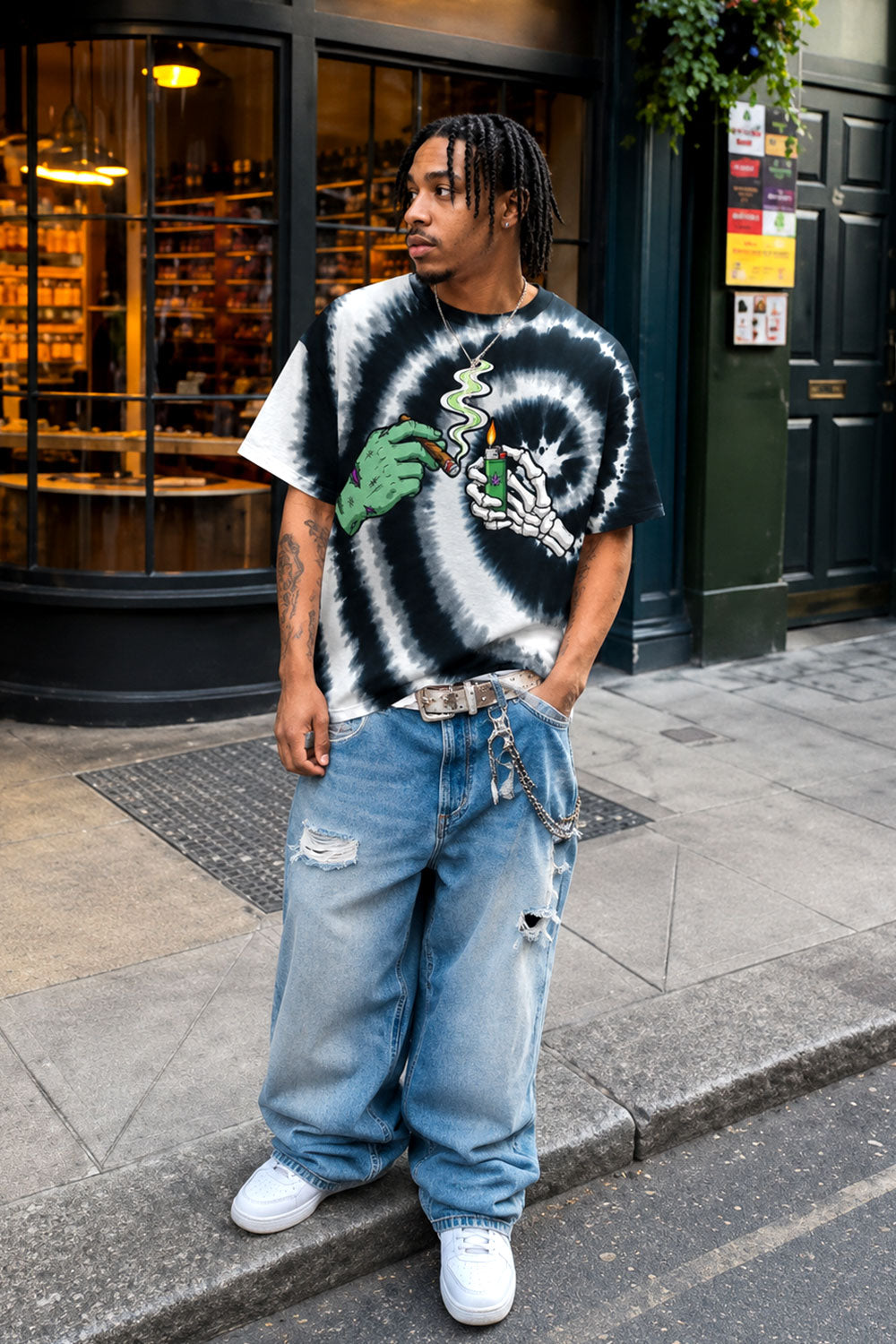 Zombie Spark Retro Acid Wash Graphic Tee