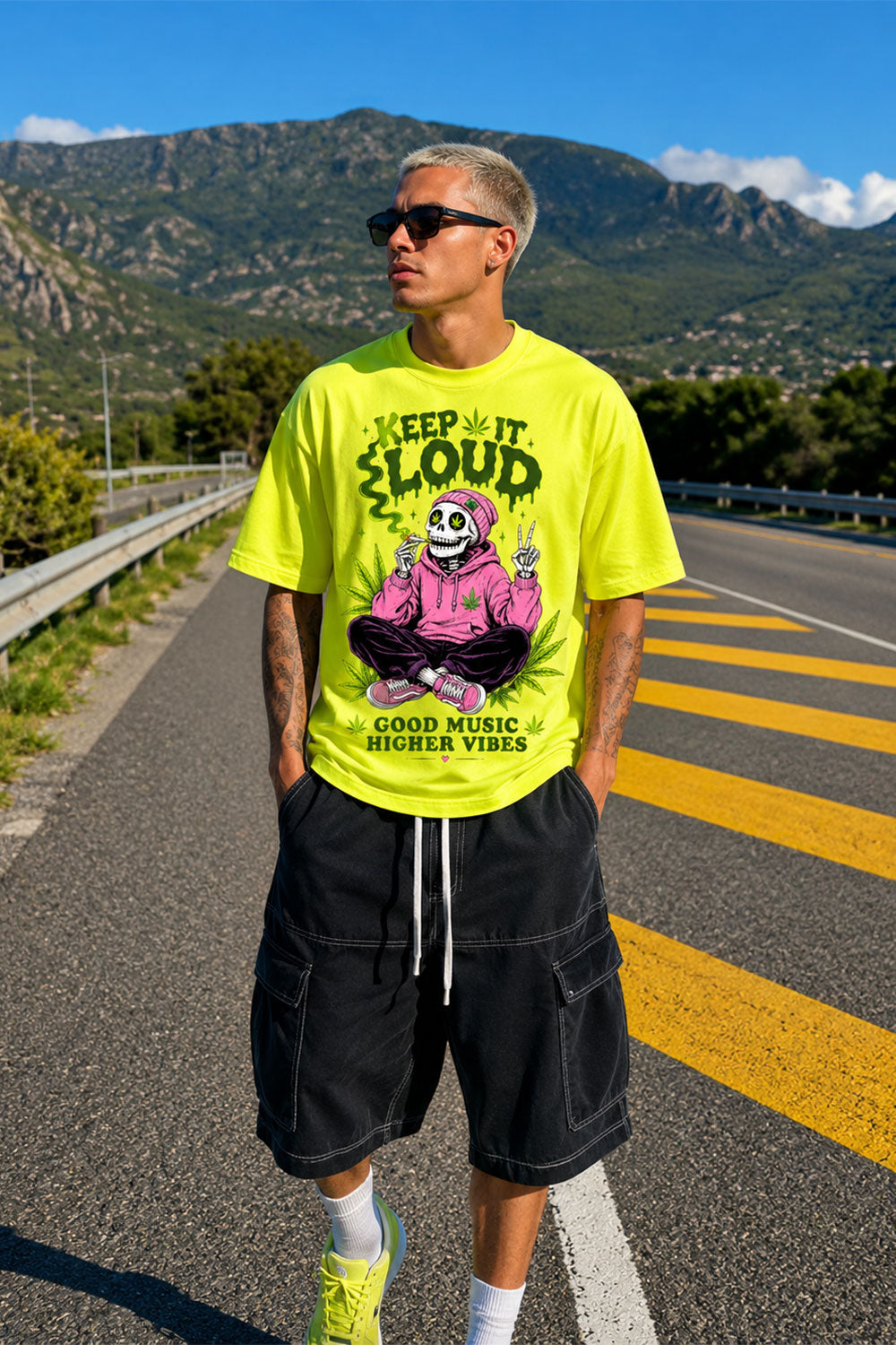 Keep It Loud Skeleton Neon T-Shirt