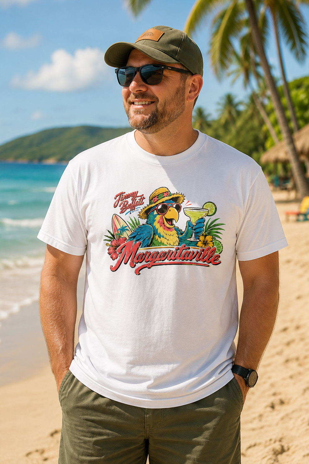 Jimmy Buffett Margaritaville White Graphic Tee