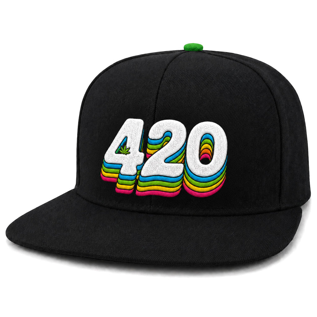 Rainbow 420 Embroidered Snapback Hat