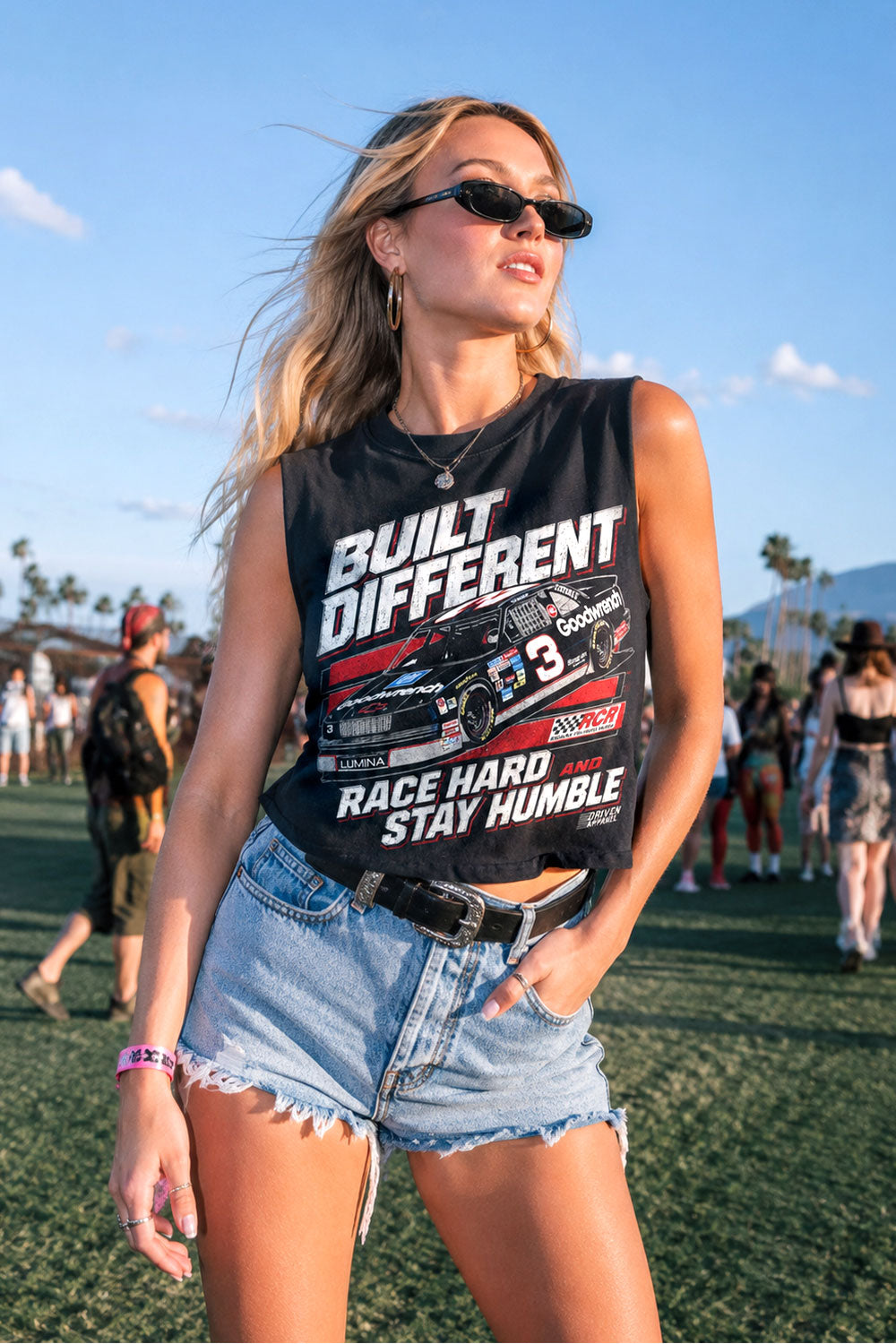 Race Hard Stay Humble Crop Tank