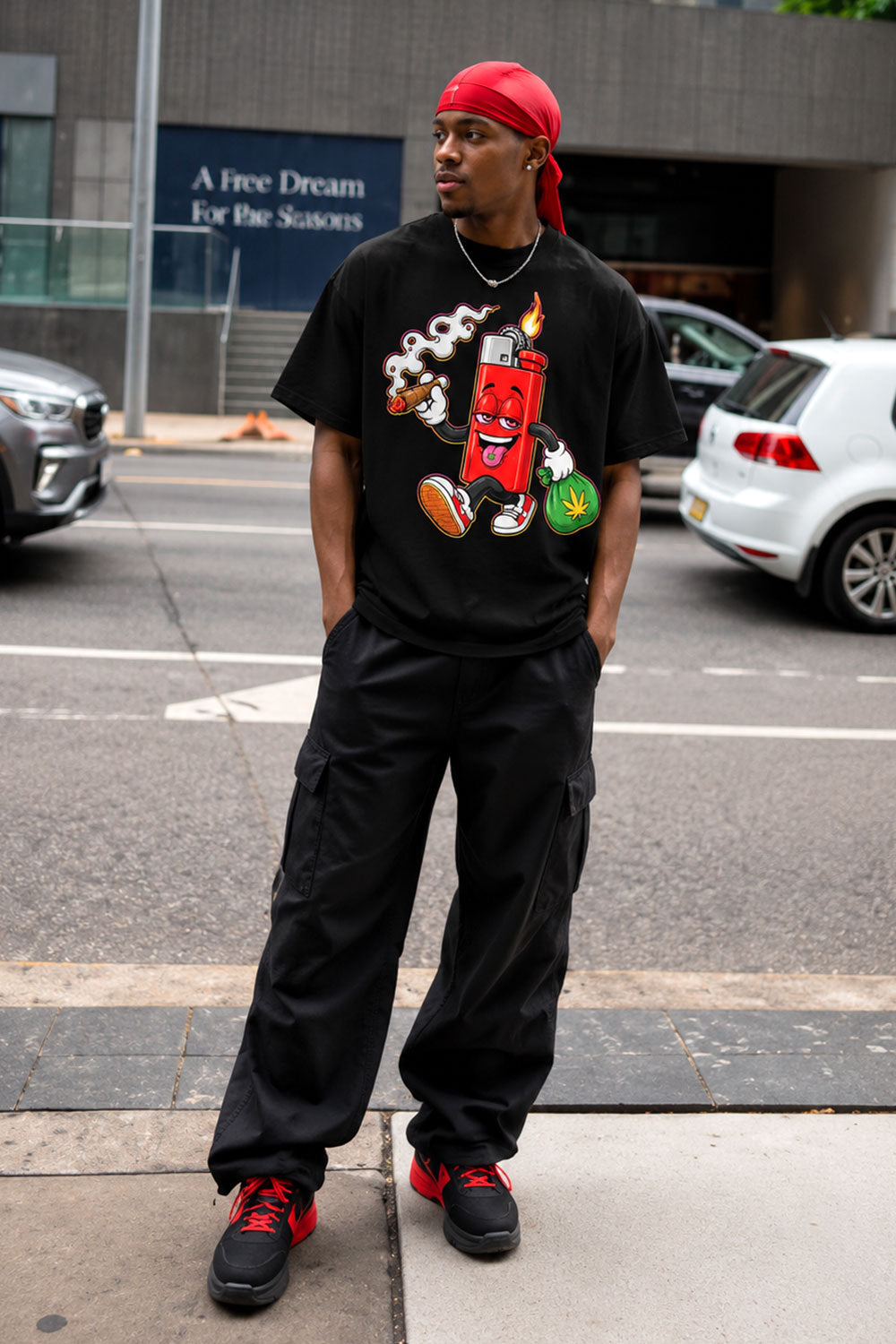 Lighter Cartoon Character Graphic Tee