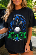 Grim Reaper Golf Graphic Black Tee