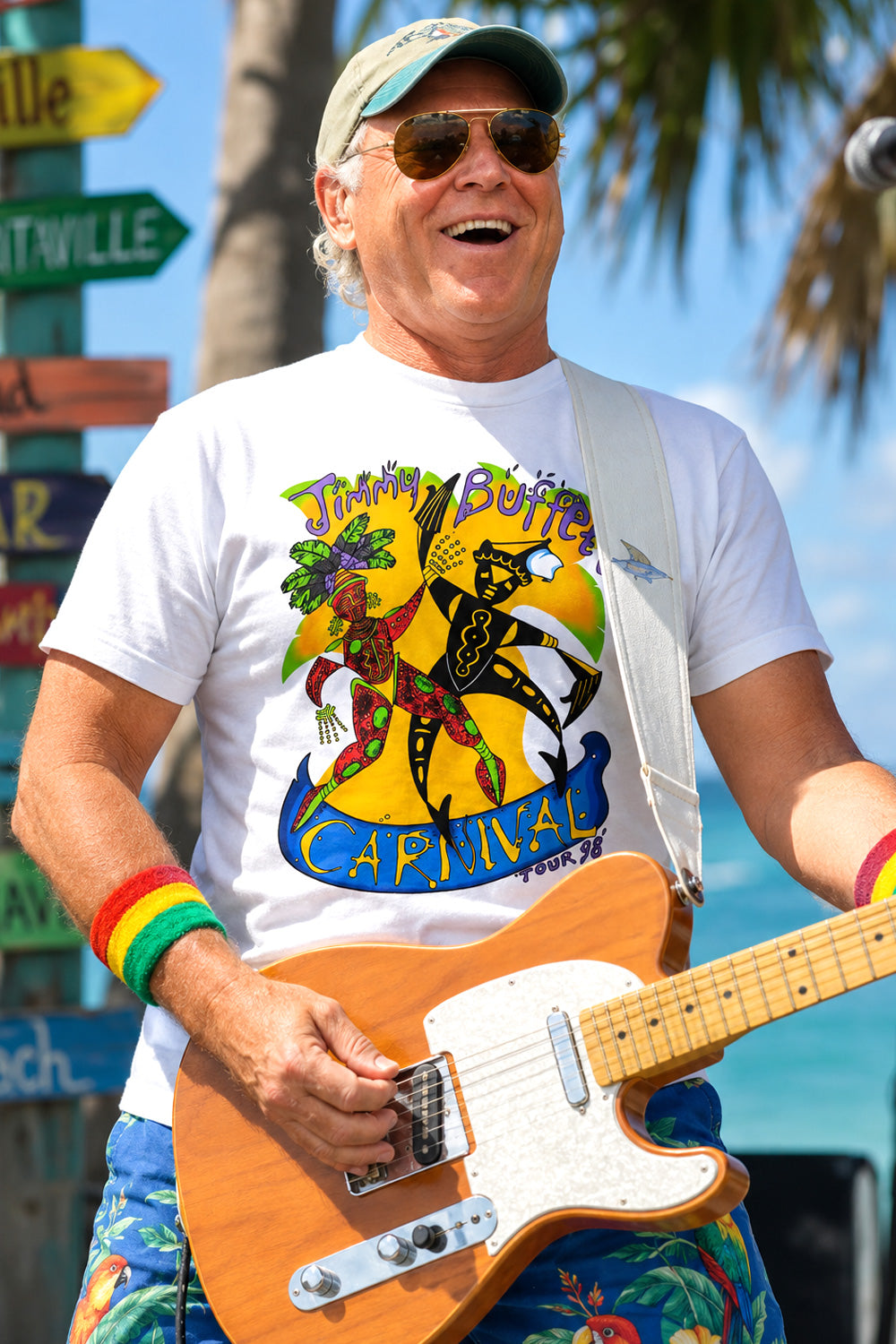 Jimmy Buffett Carnival Tour 98 Vintage White Tee