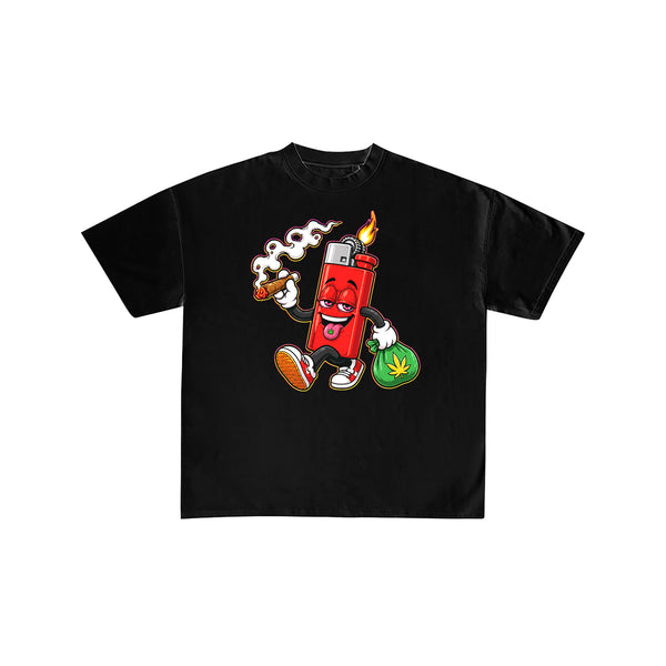 Lighter Cartoon Character Graphic Tee
