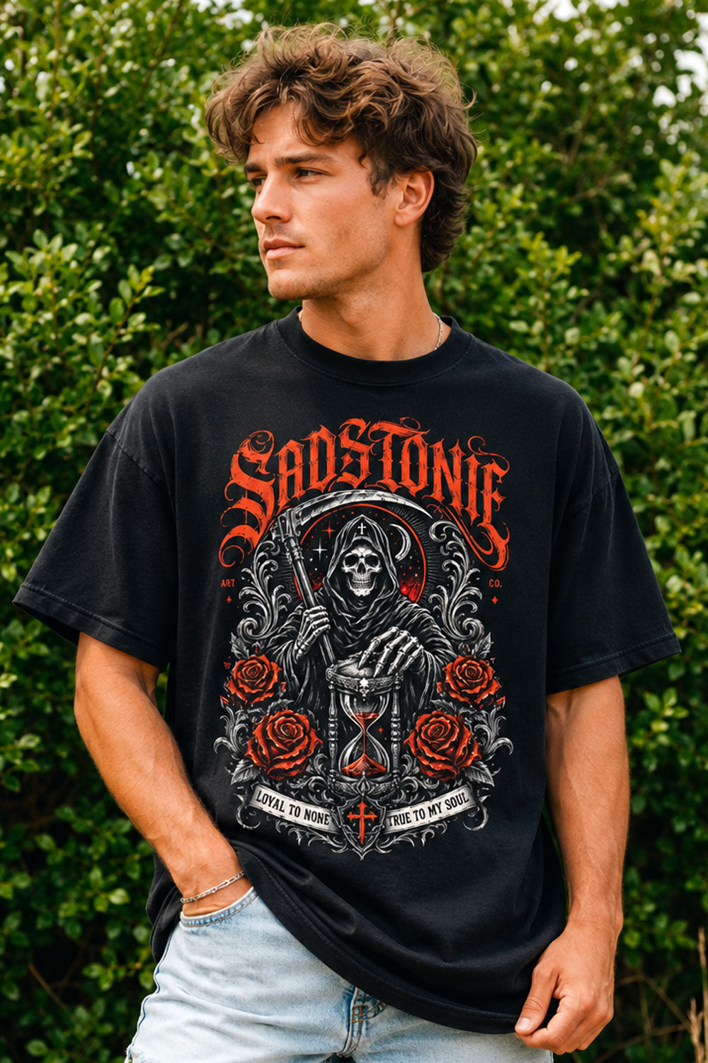 Grim Reaper Hourglass Graphic Tee