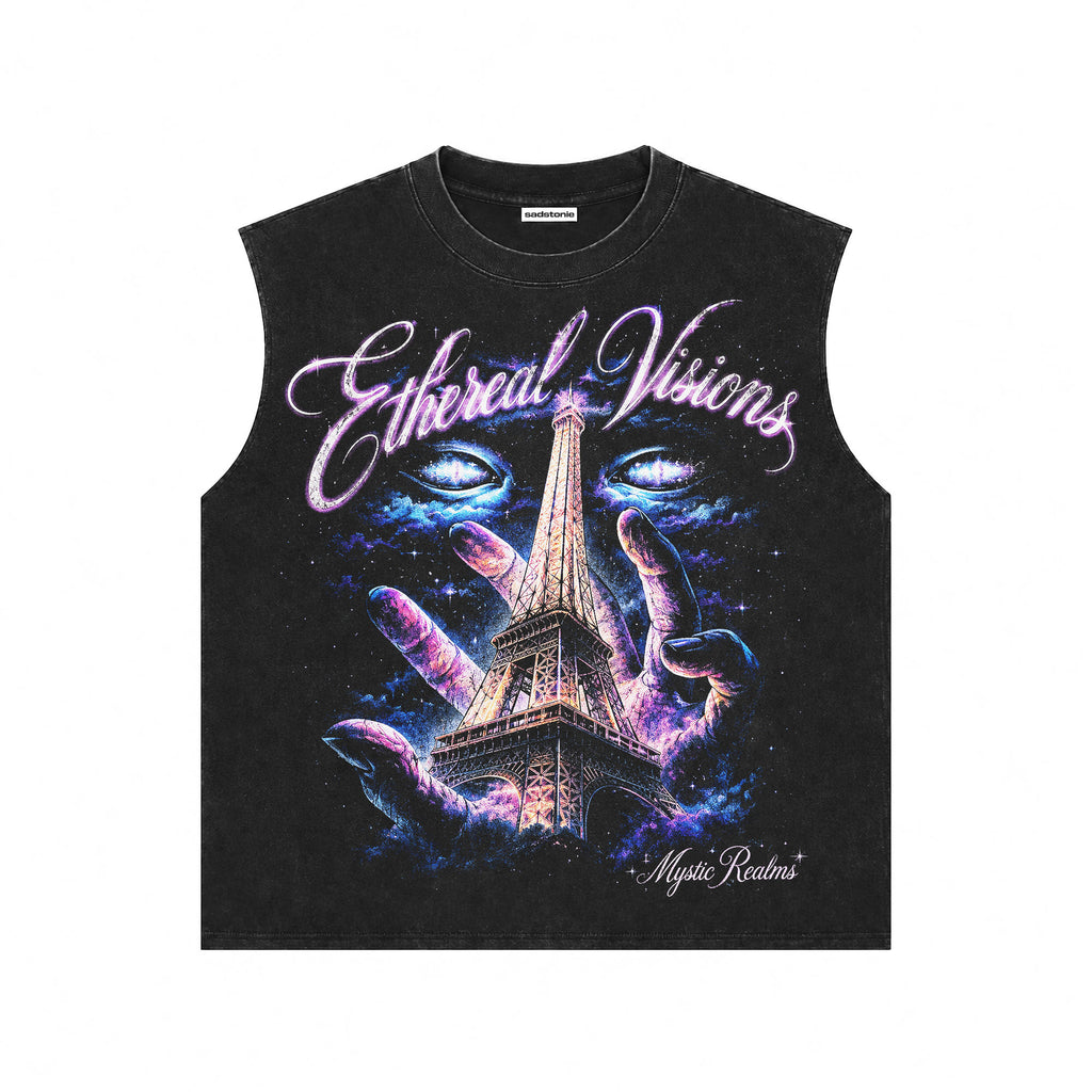 Ethereal Visions Mystic Eiffel Tower Muscle Tee