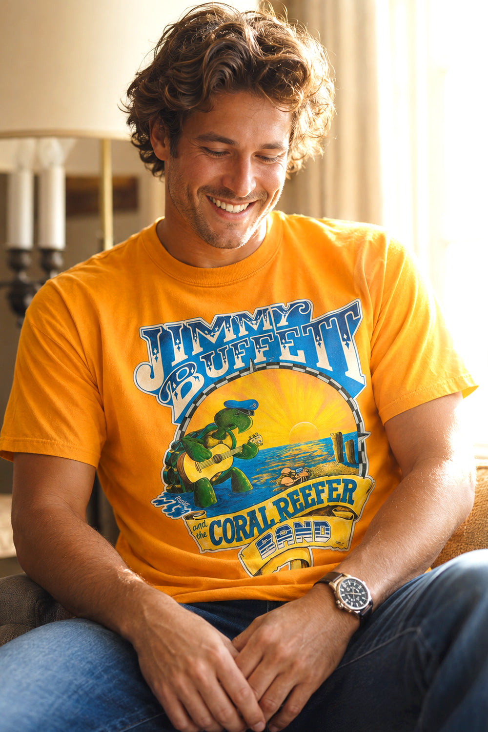Jimmy Buffett Coral Reefer Band Orange Tee