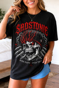 Biker Skull Ride Hard Graphic Tee
