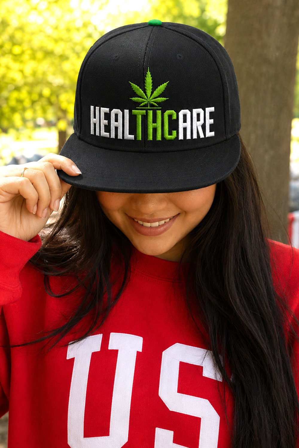 HealTHCare Weed Leaf Snapback Hat