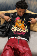 420 Stay Lifted Cartoon Cat Graphic Tee