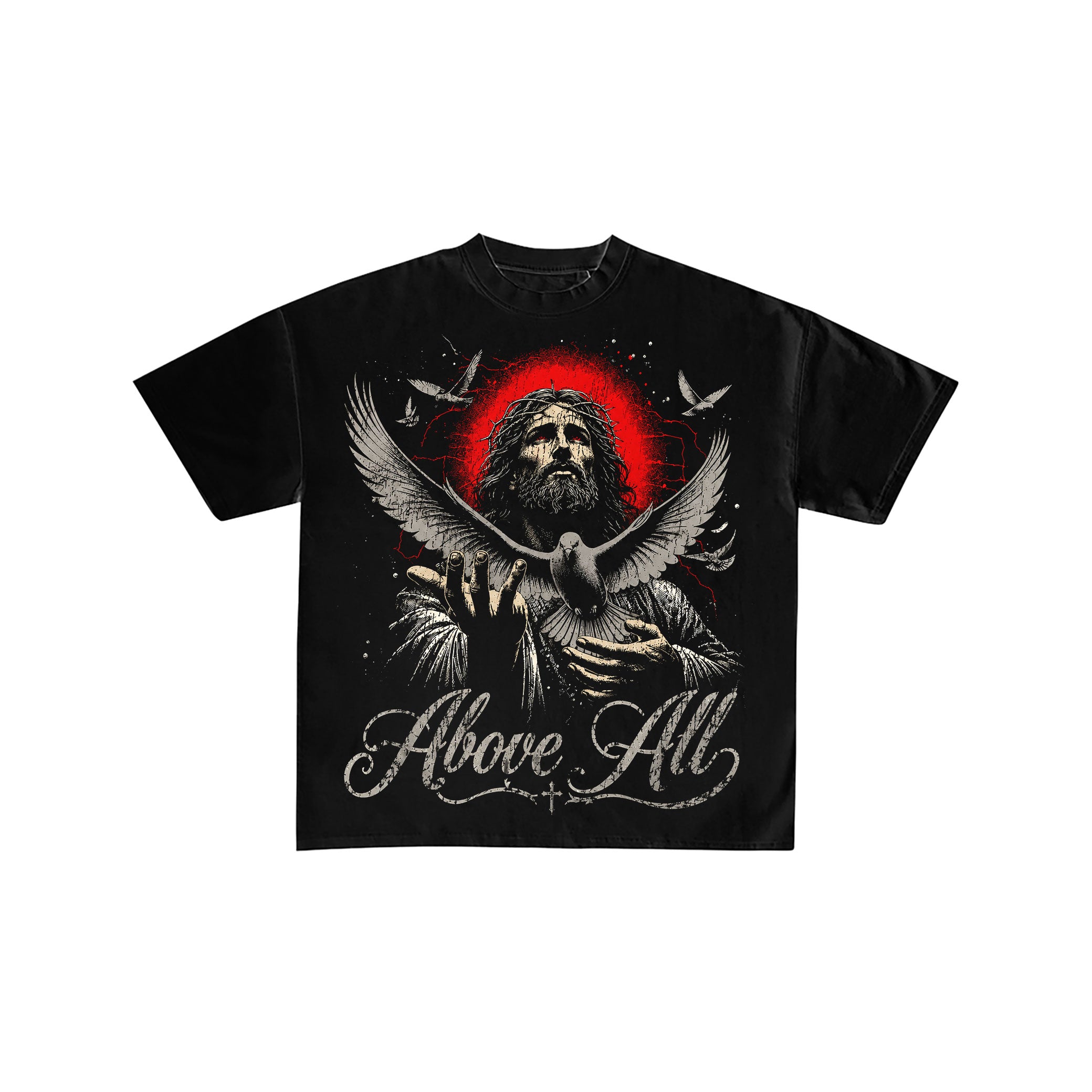 Above All Jesus Dove Graphic Streetwear Tee