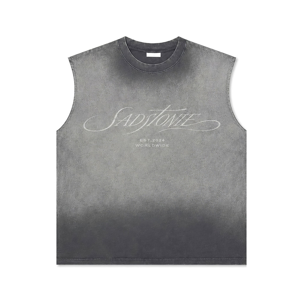 SADSTONIE Gradient Vintage Muscle Tee