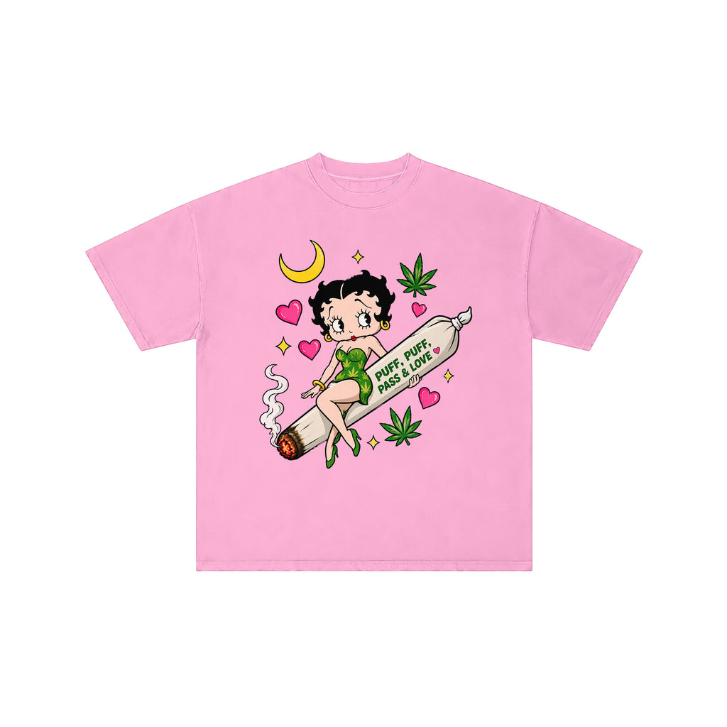 Puff Pass Love Retro Cannabis Graphic Tee