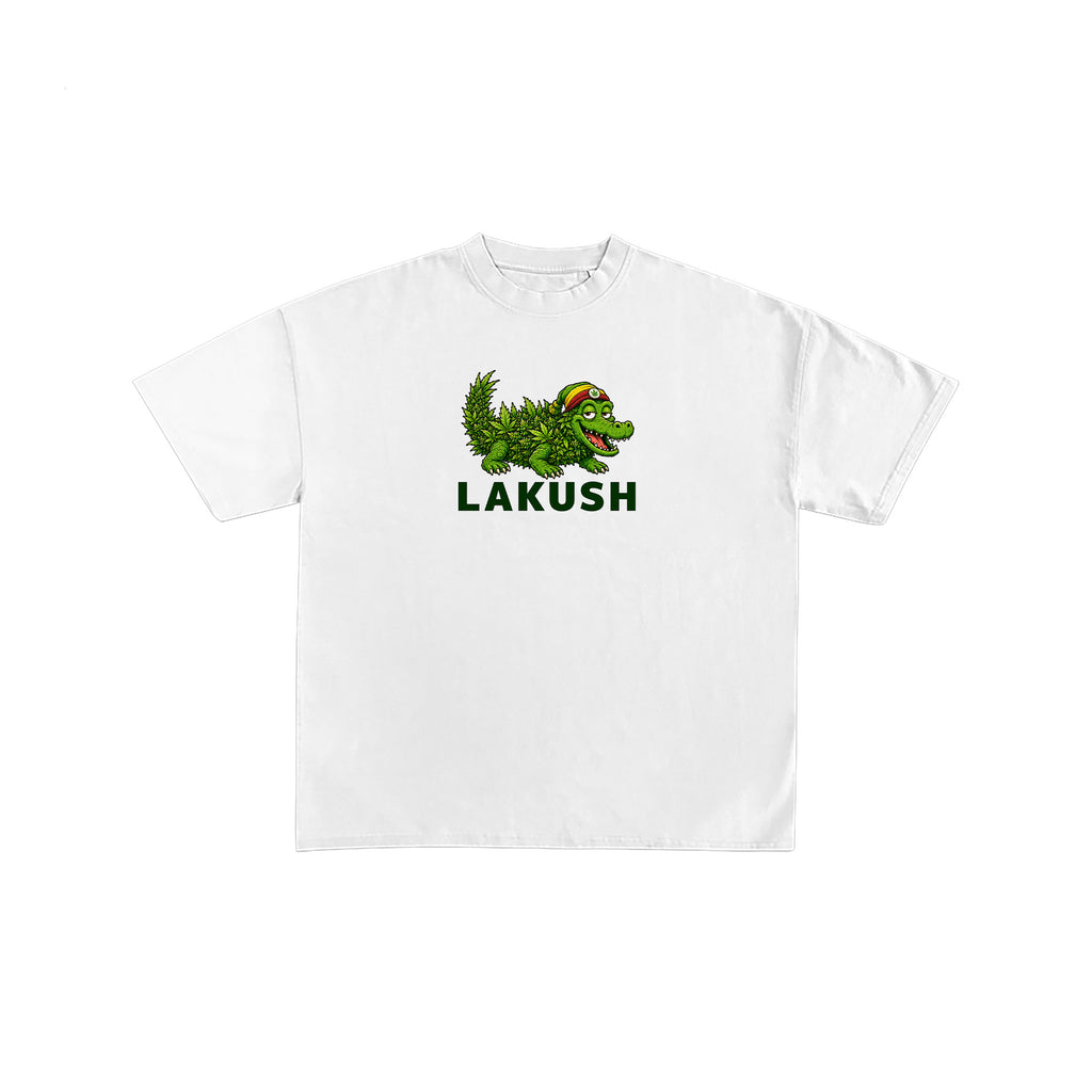 Lakush Crocodile Weed Graphic White Tee