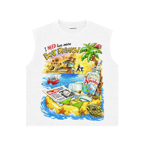 Boat Drinks Graphic Sleeveless Tee