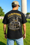 Vintage Car Skeleton Graphic T-Shirt