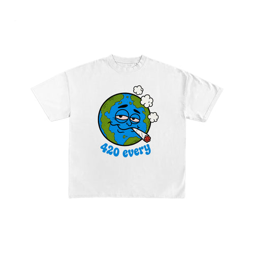 420 Every Day Earth Graphic White Tee