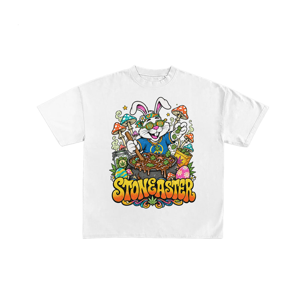 Stoneaster Hippie Bunny Graphic White Tee