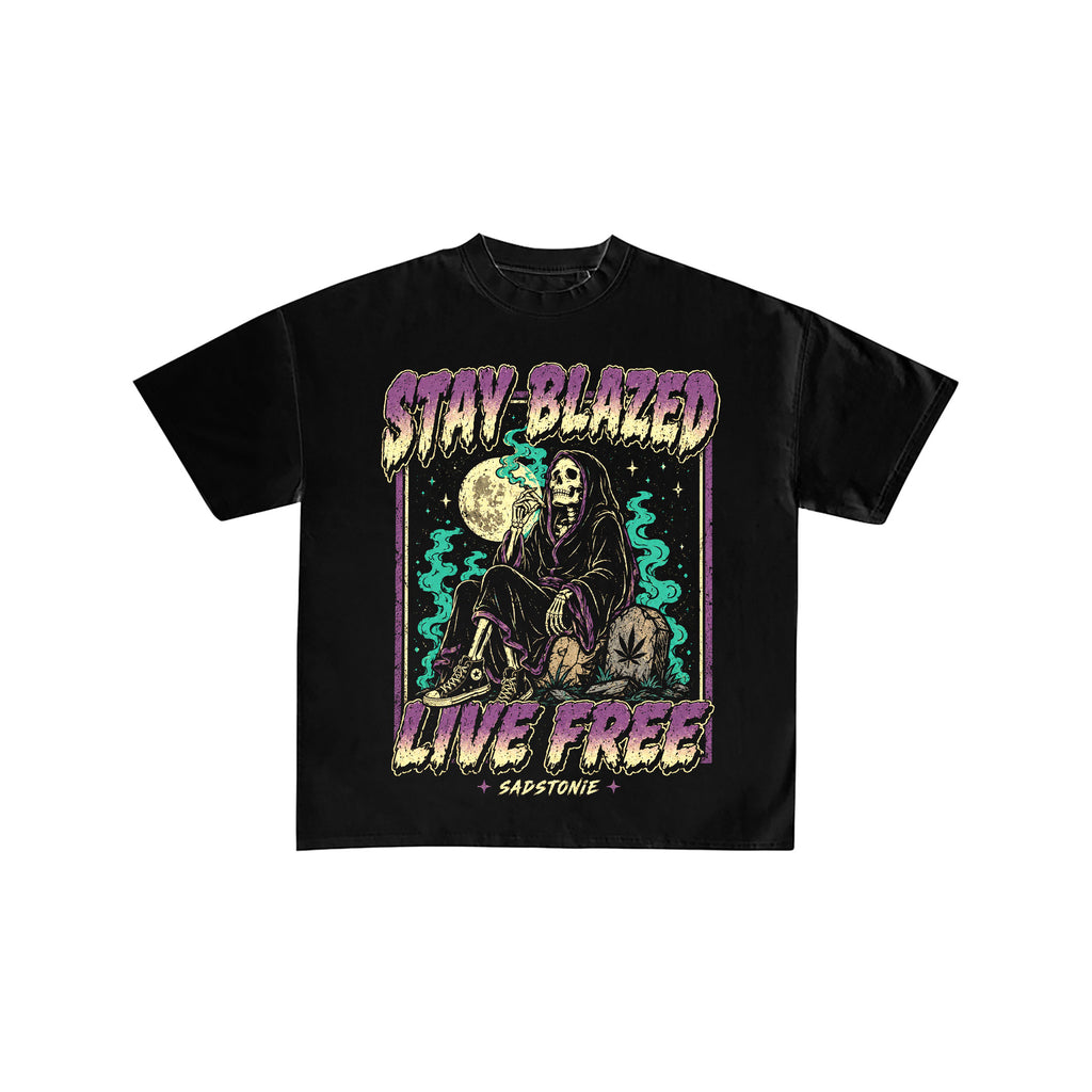 Stay Blazed Live Free Grim Reaper Tee