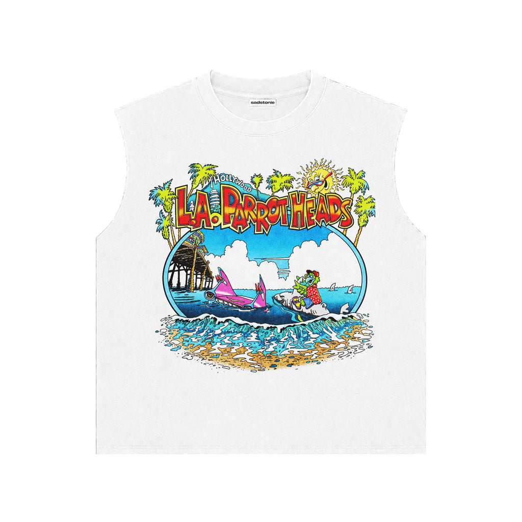 L.A. Parrot Heads Graphic Tank Top
