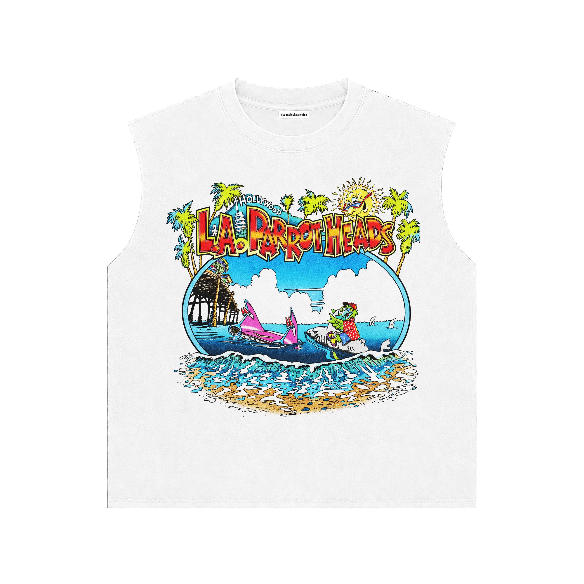 L.A. Parrot Heads Graphic Tank Top