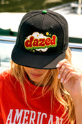 Retro Dazed Embroidered Black Snapback Cap