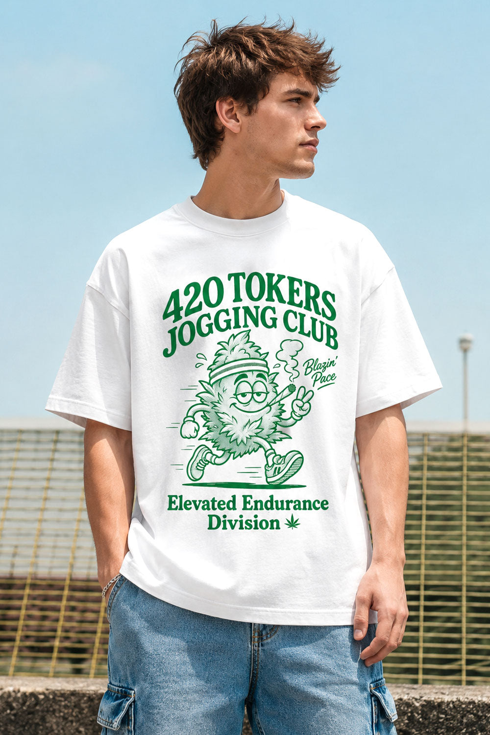 420 Tokers Jogging Club Graphic White Tee