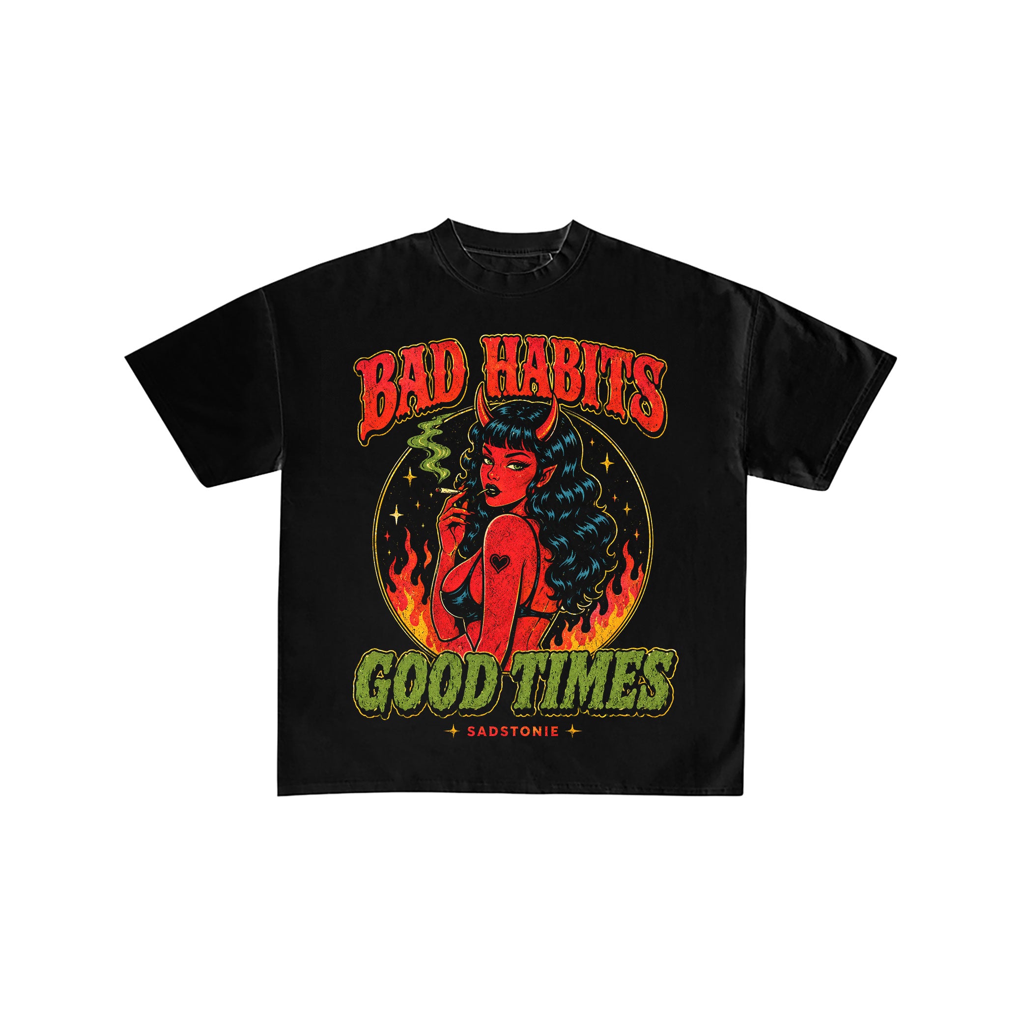 Bad Habits Good Times Devil Graphic Tee