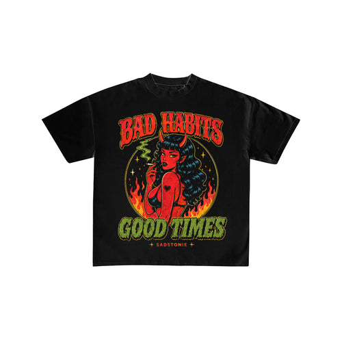 Bad Habits Good Times Devil Graphic Tee