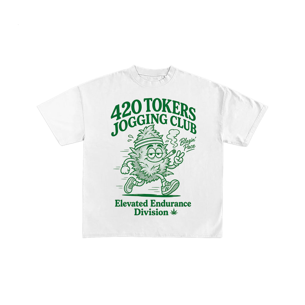 420 Tokers Jogging Club Graphic White Tee