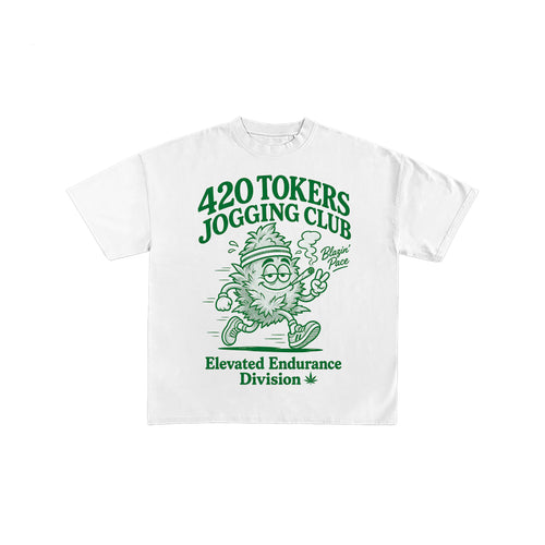420 Tokers Jogging Club Graphic White Tee