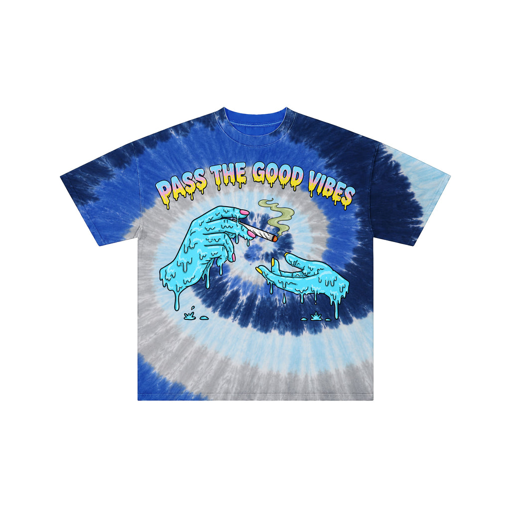 Pass The Vibes 420 Tie Dye Streetwear Tee