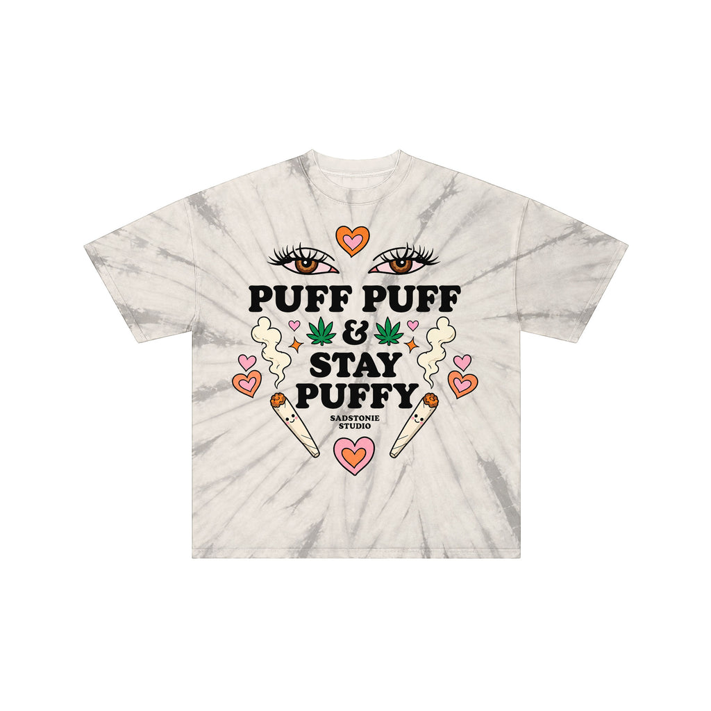 Puff Puff Stay Puffy Vintage Acid Wash Tie Dye Tee