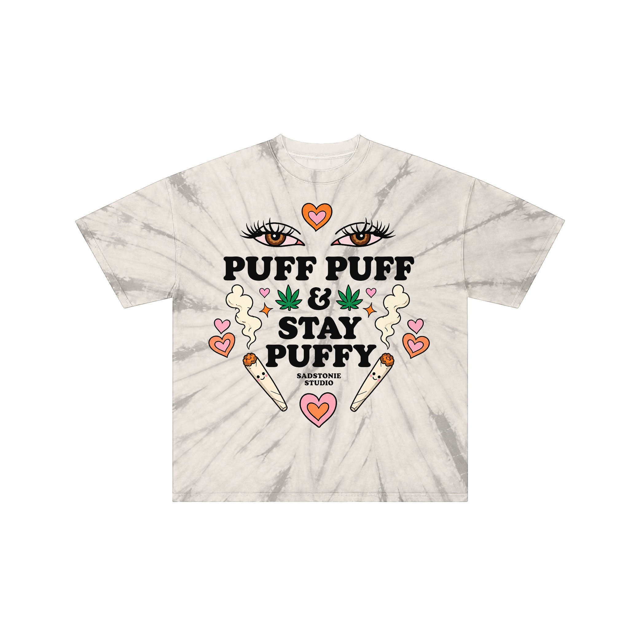 Puff Puff Stay Puffy Vintage Acid Wash Tie Dye Tee