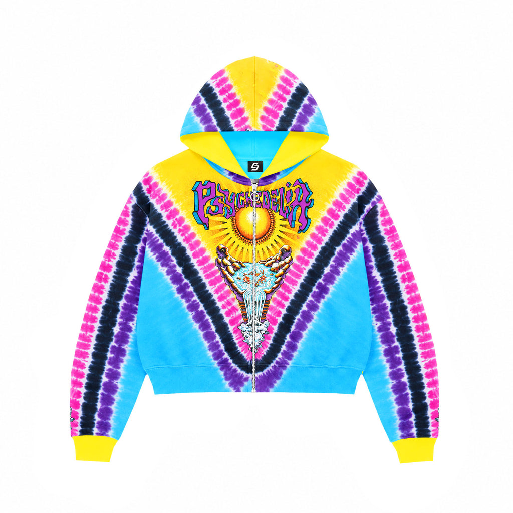 Psychedelic Tie-Dye Zip-Up Hoodie