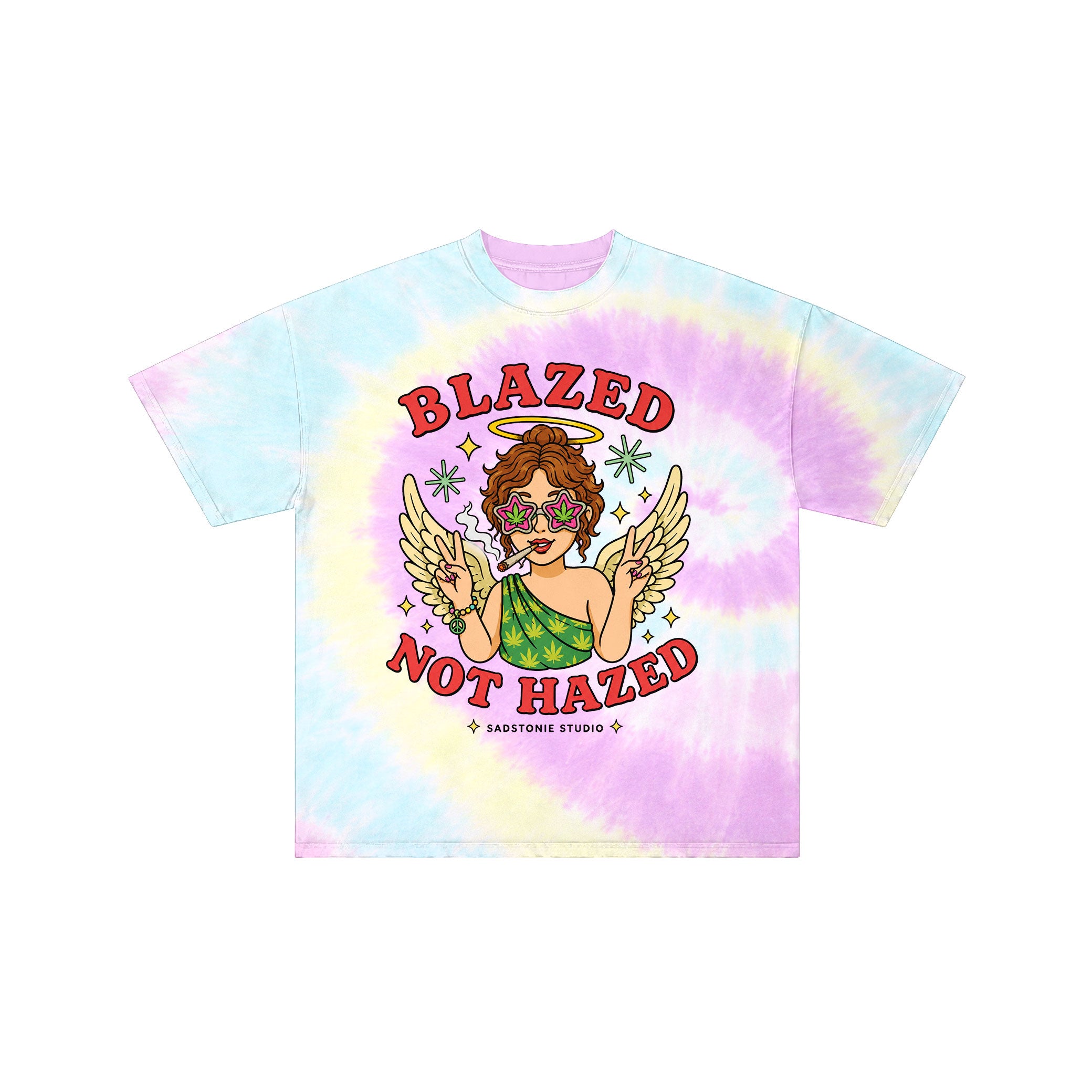 Blazed Not Hazed Retro Angel Tie Dye Tee