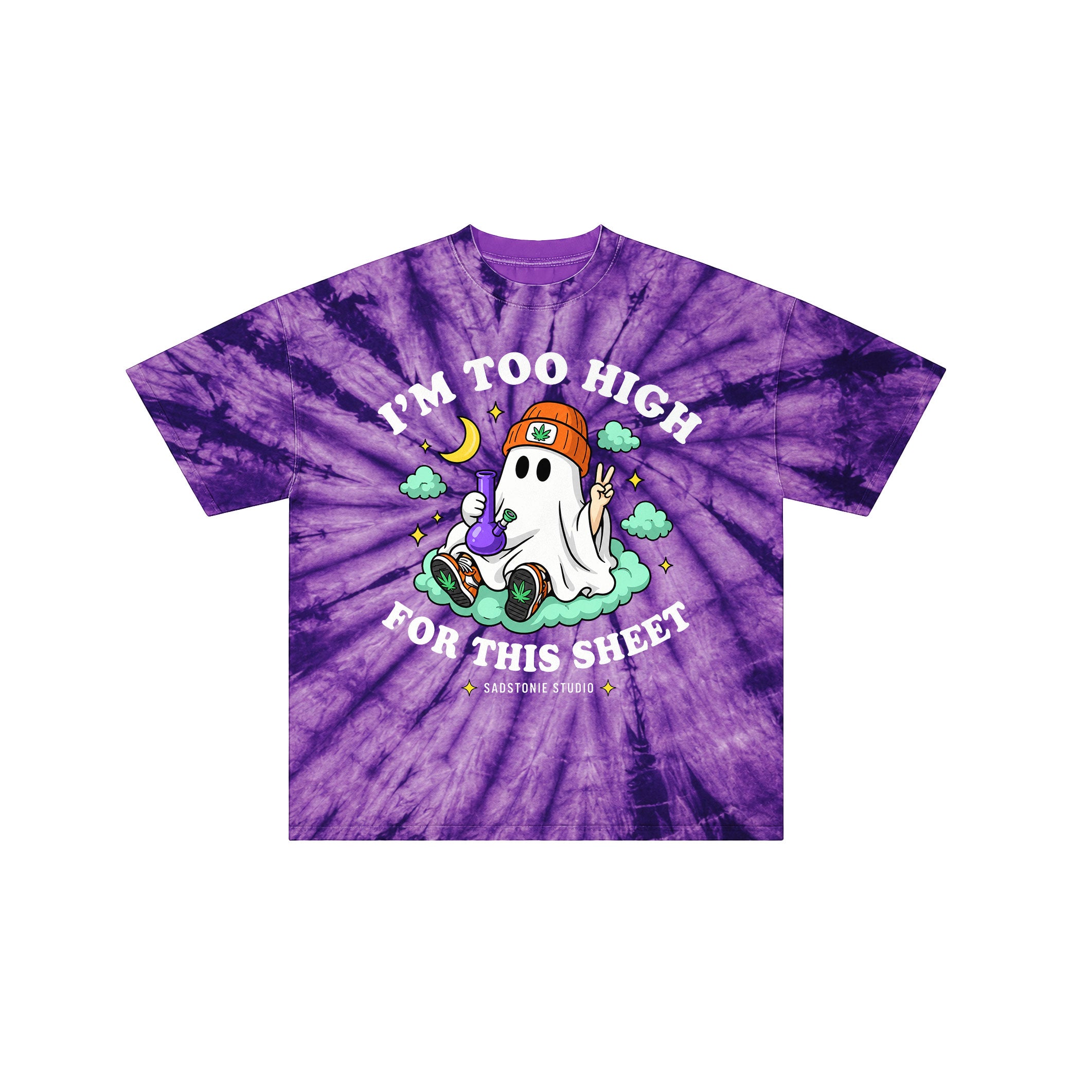 Gothic Ghost Purple Acid Wash Graphic Tee