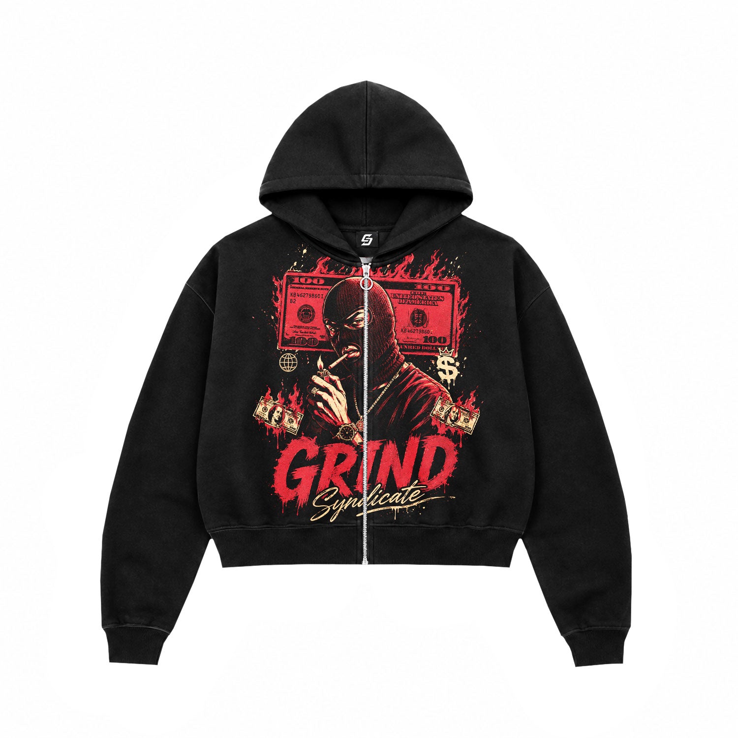 Grind Syndicate Money Graphic Zip-Up Hoodie