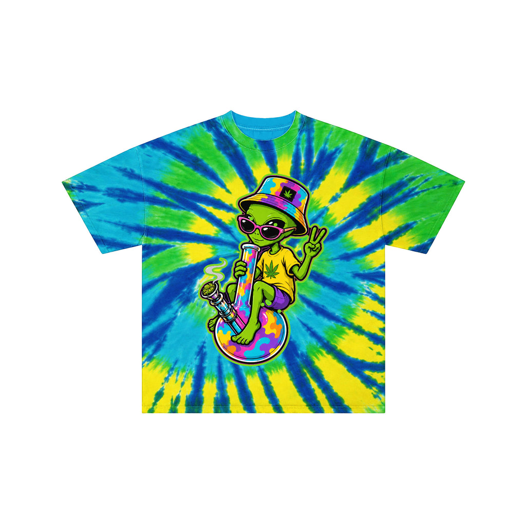 Alien Bong Character Tie-Dye Graphic Tee