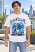 Futuristic Cyber Couple Earth Graphic T-Shirt
