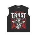 Gothic Christian Muscle Tee Acid Wash Cotton