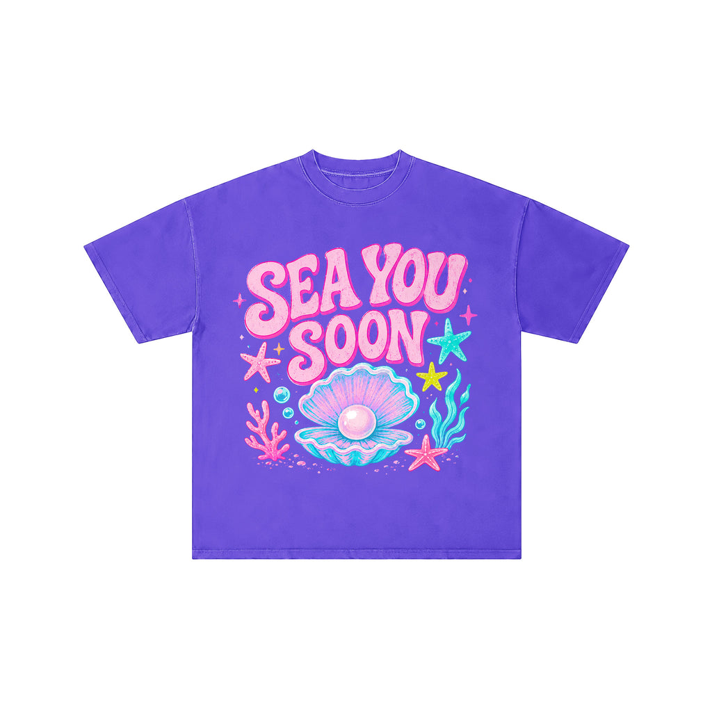 Sea You Soon Purple Graphic T-Shirt