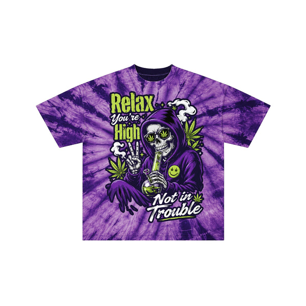 Relax Youre High Purple Tie Dye Tee