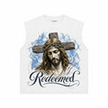 Crucifix Christian Muscle Tee White Cotton