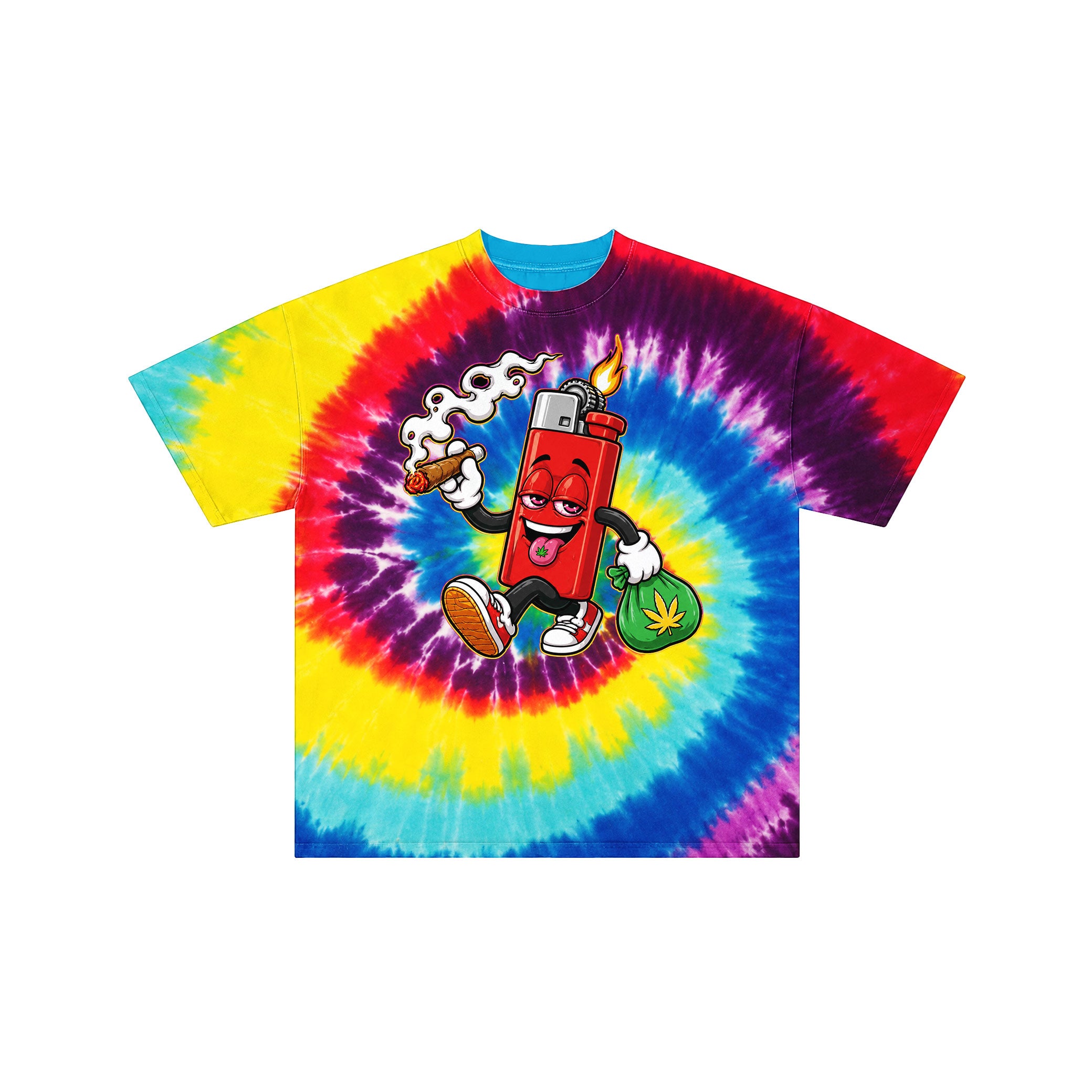 Lighter Character Tie-Dye Graphic Tee