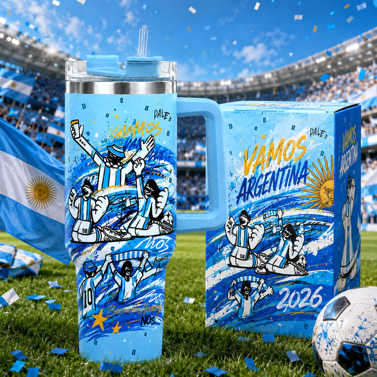 Argentina Football World Cup 2026 Tumbler