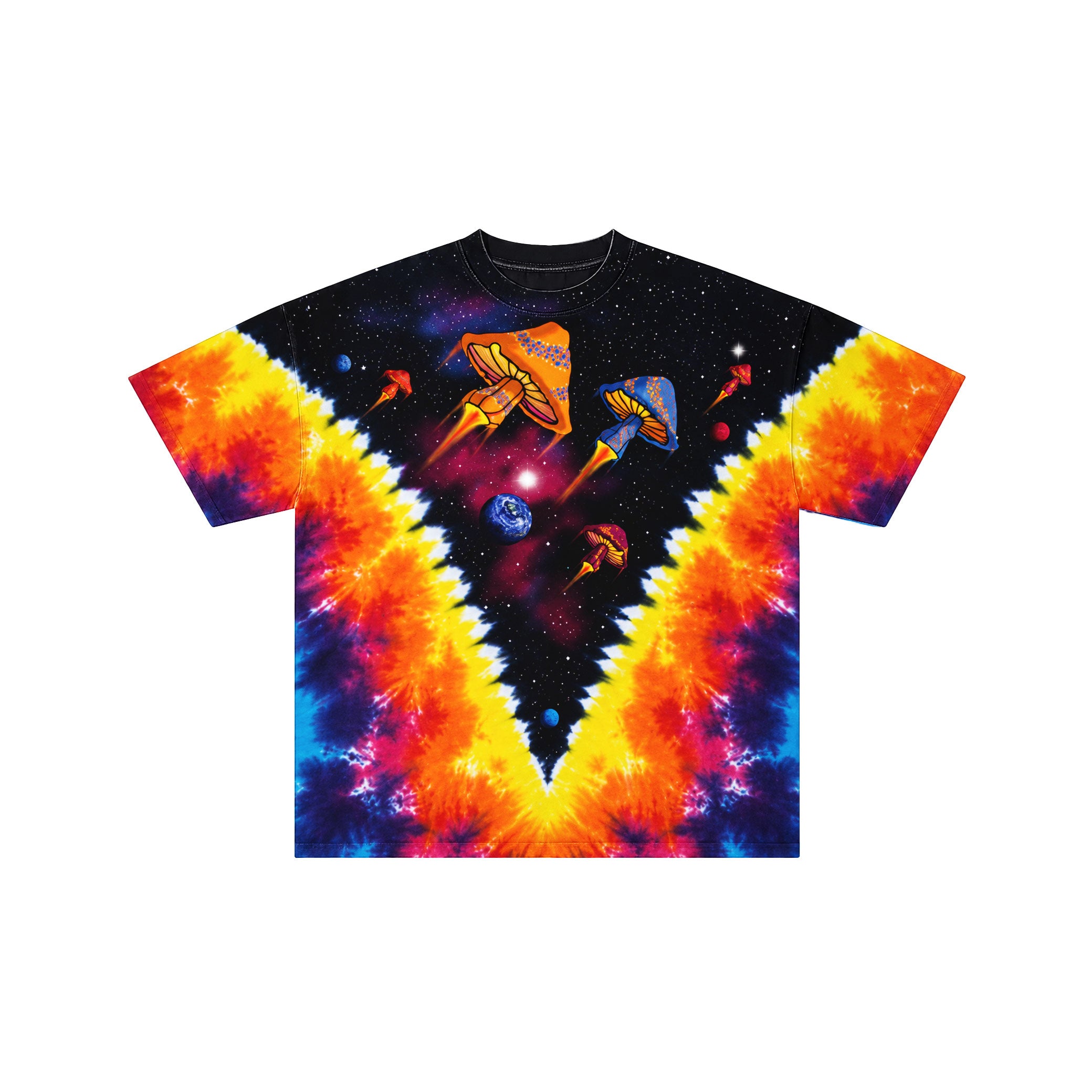 Cosmic Space Mushroom Tie-Dye Tee