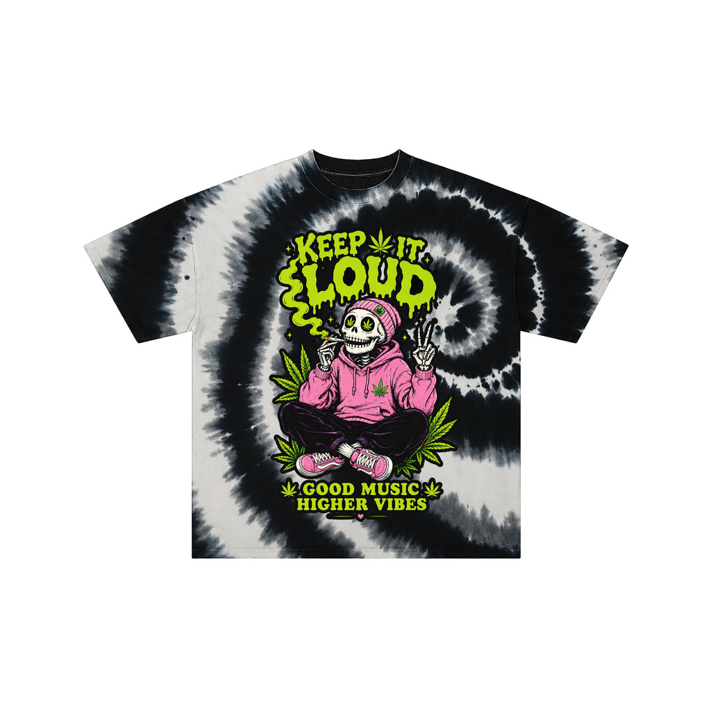 Keep It Loud Black Tie Dye Tee