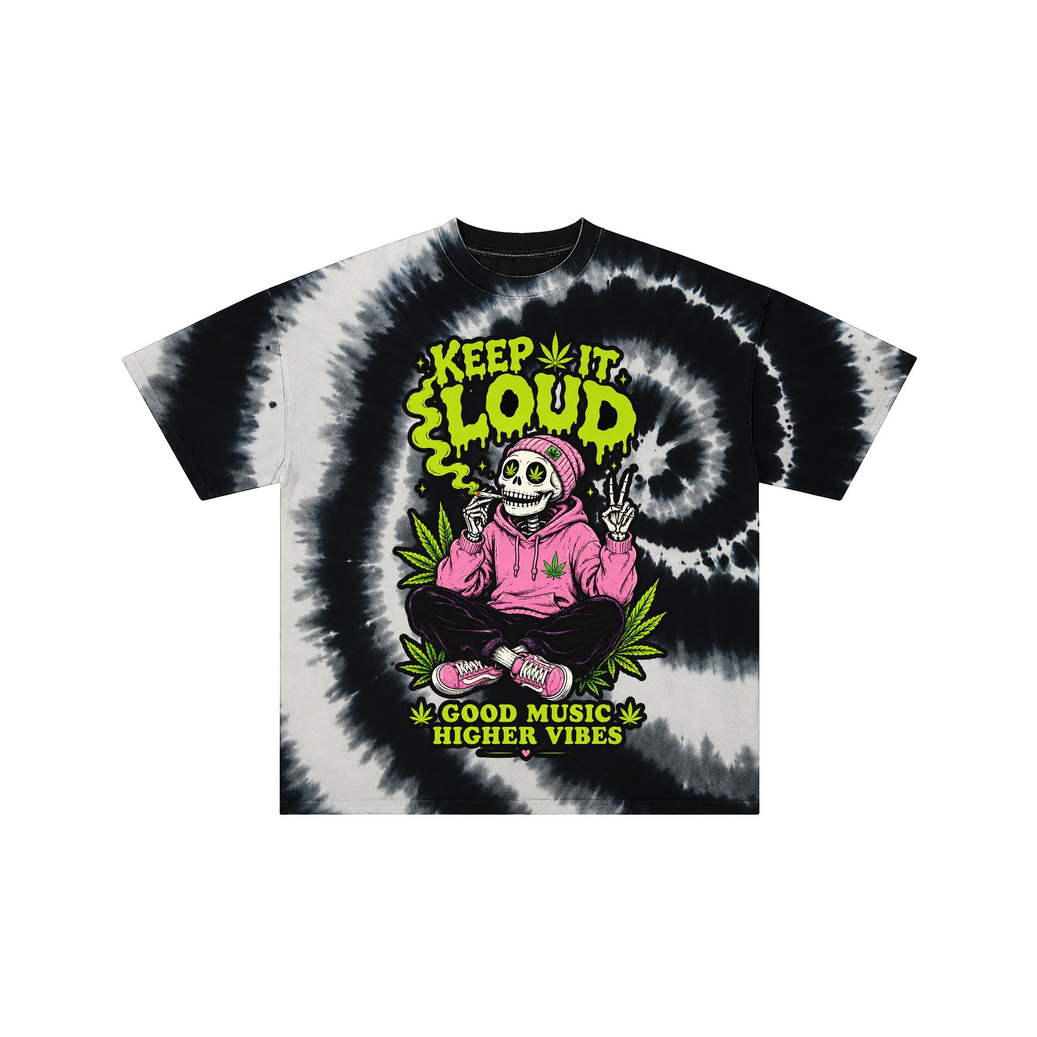 Keep It Loud Black Tie Dye Tee